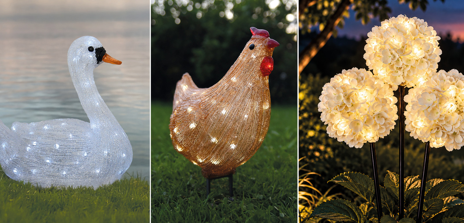 Schwan WT 12/27, Henne WT 9/27, Hortensie WT 10/27