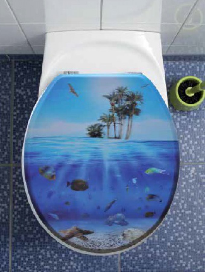 3D WC-Sitz Fische