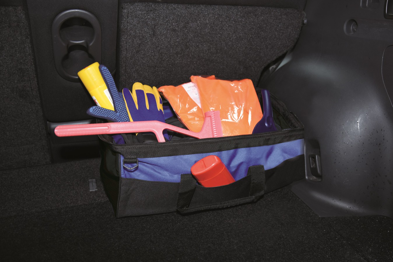 Textile Kofferraumtasche in blau