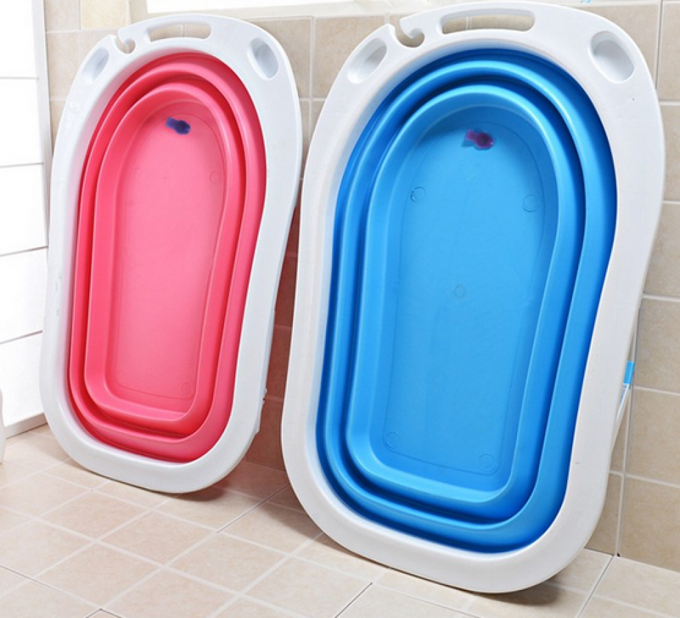 faltbare Badewanne gefaltet