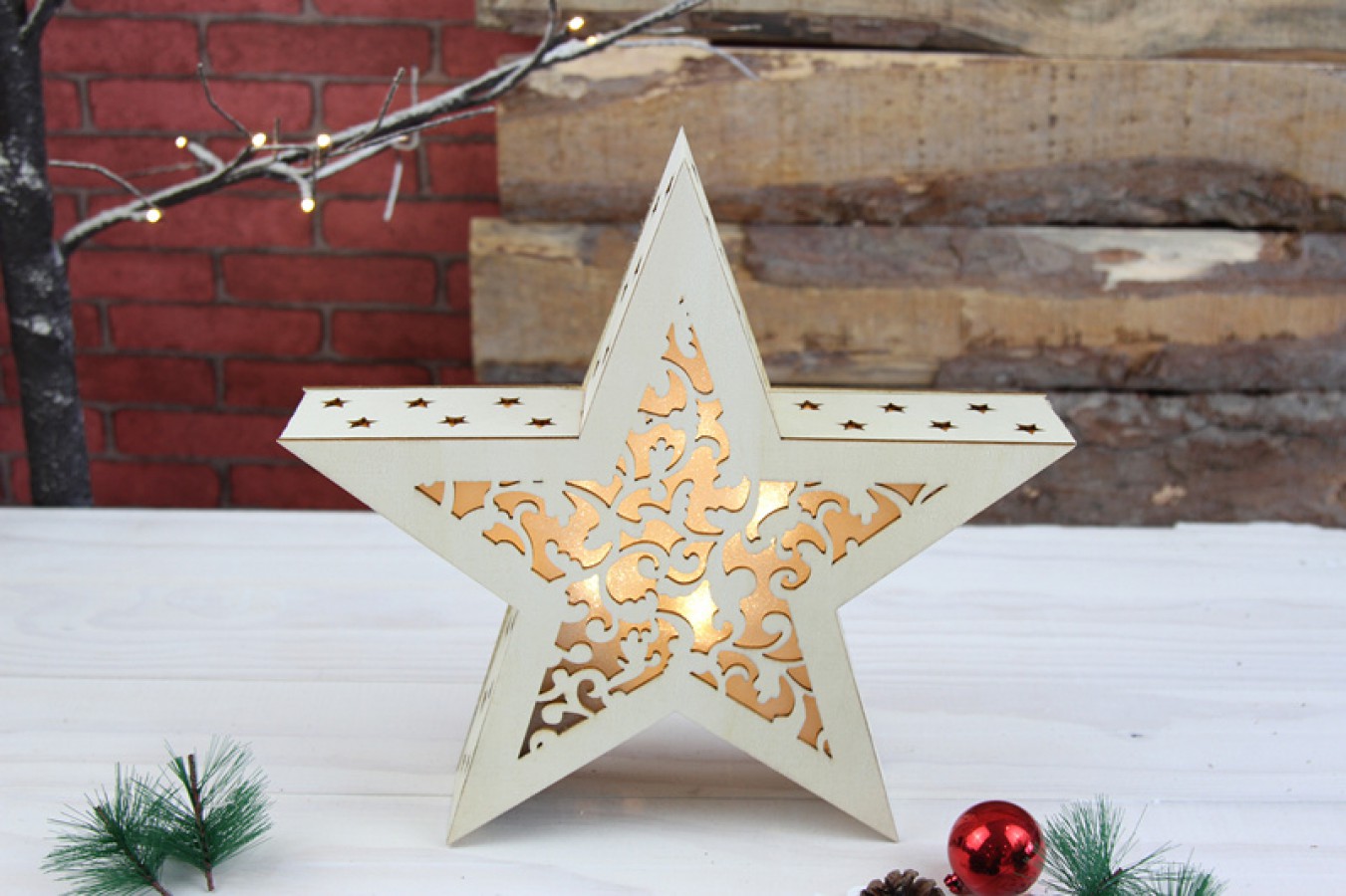 LED Holzdeko Weihnachten