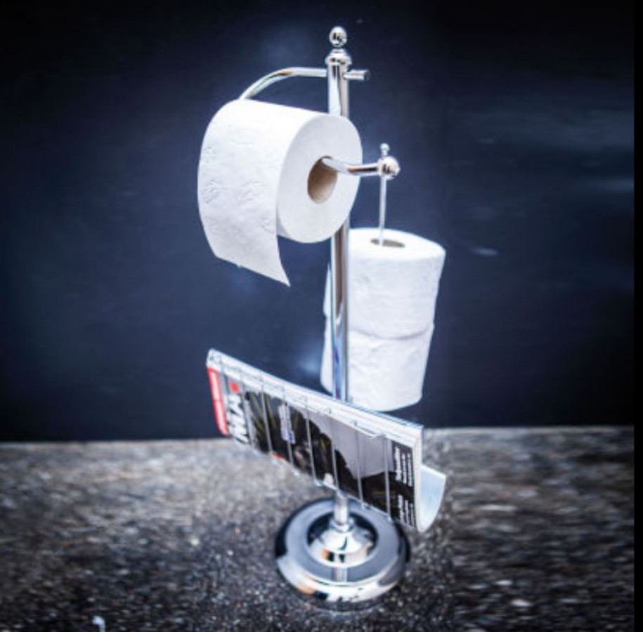 Wc-Rollenhalter mit Zeitungsständer